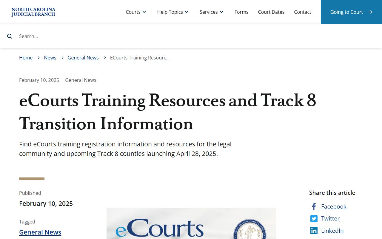 Wilson County court dockets eCourts Track 8 training resources