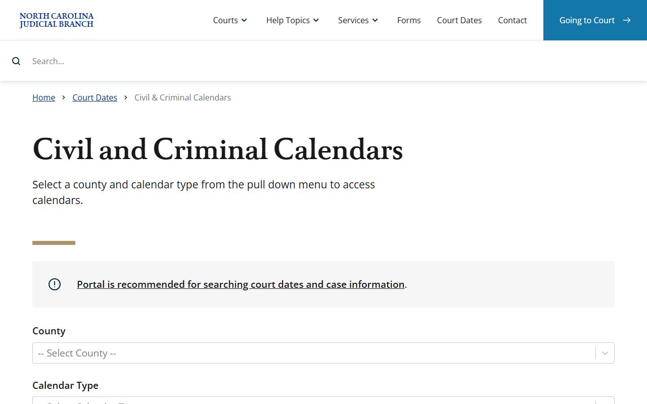 Wilson County court dockets North Carolina court calendars