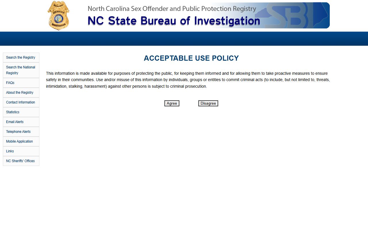 Wilson County criminal court records NC SBI sex offender registry