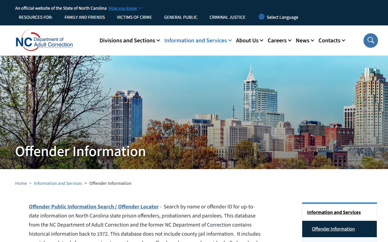 Wilson County criminal court records NC DAC offender search overview