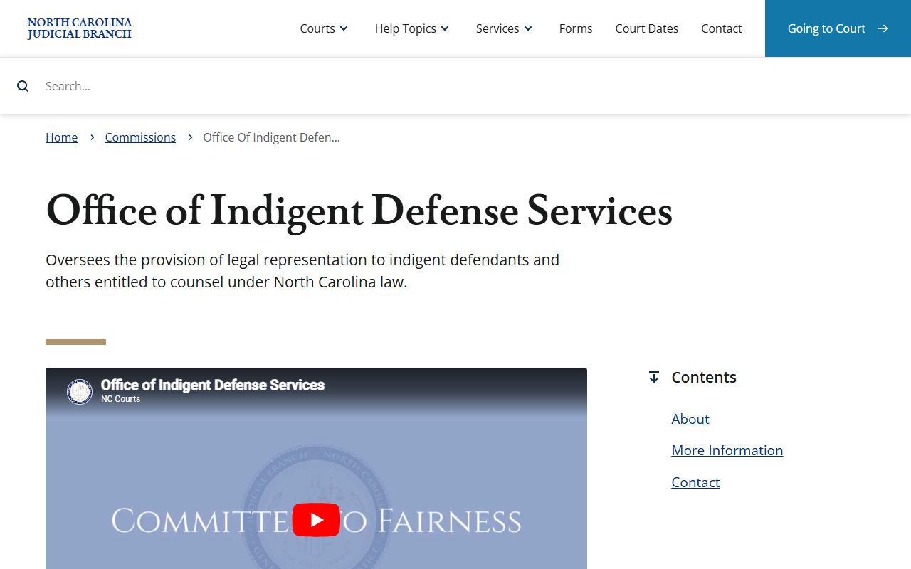 Wilson County District Court Office of Indigent Defense Services overview