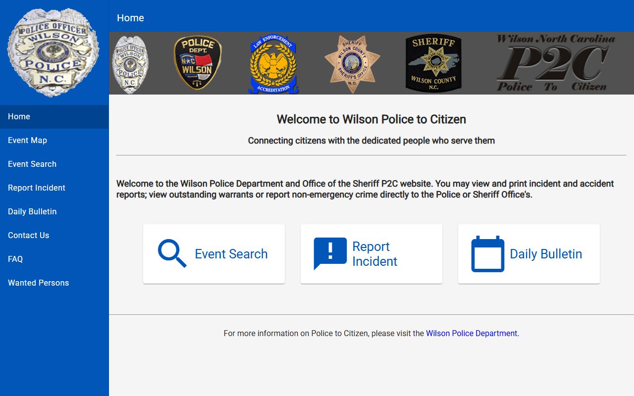 Wilson County warrant records P2C portal